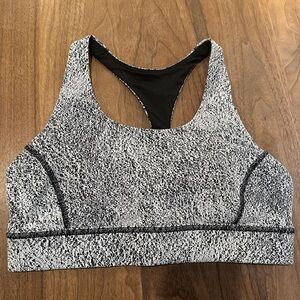 Lululemon black and white sports bra size 10